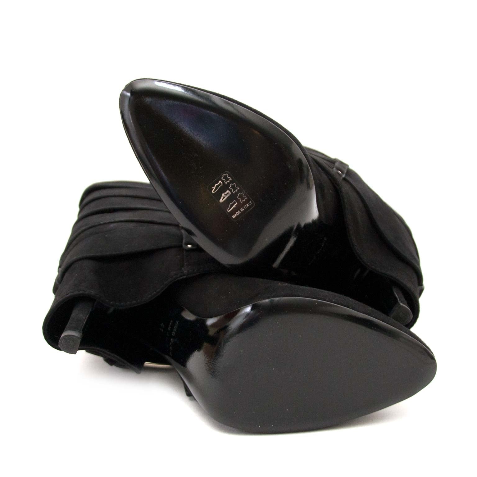 buy Giuseppe Zanotti For Balmain Black Suede Buckle Boots - size 41 and pay save online