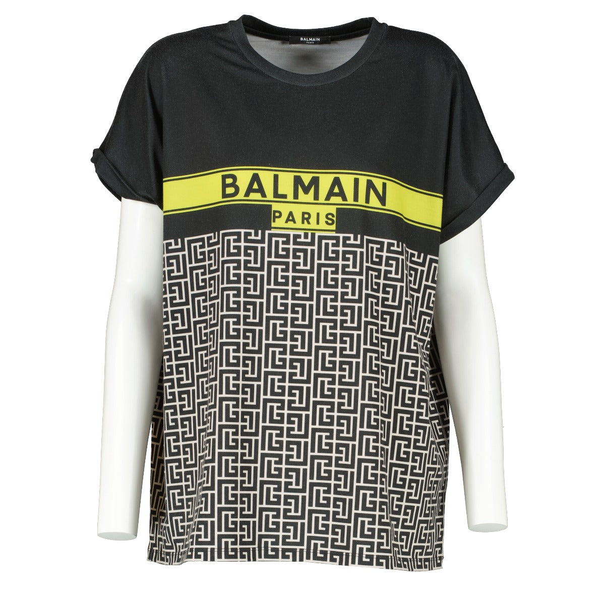T-shirt Balmain noir monogrammé - taille L