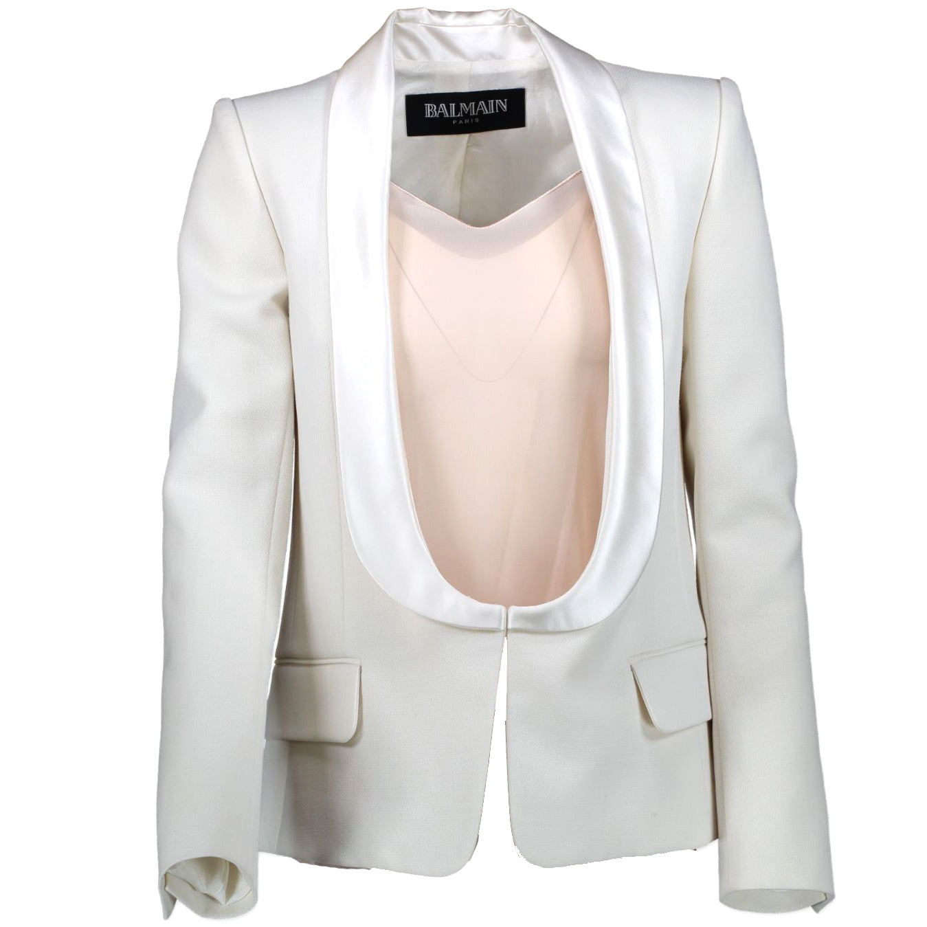 Balmain Witte Wollen Reversblazer - maat 34