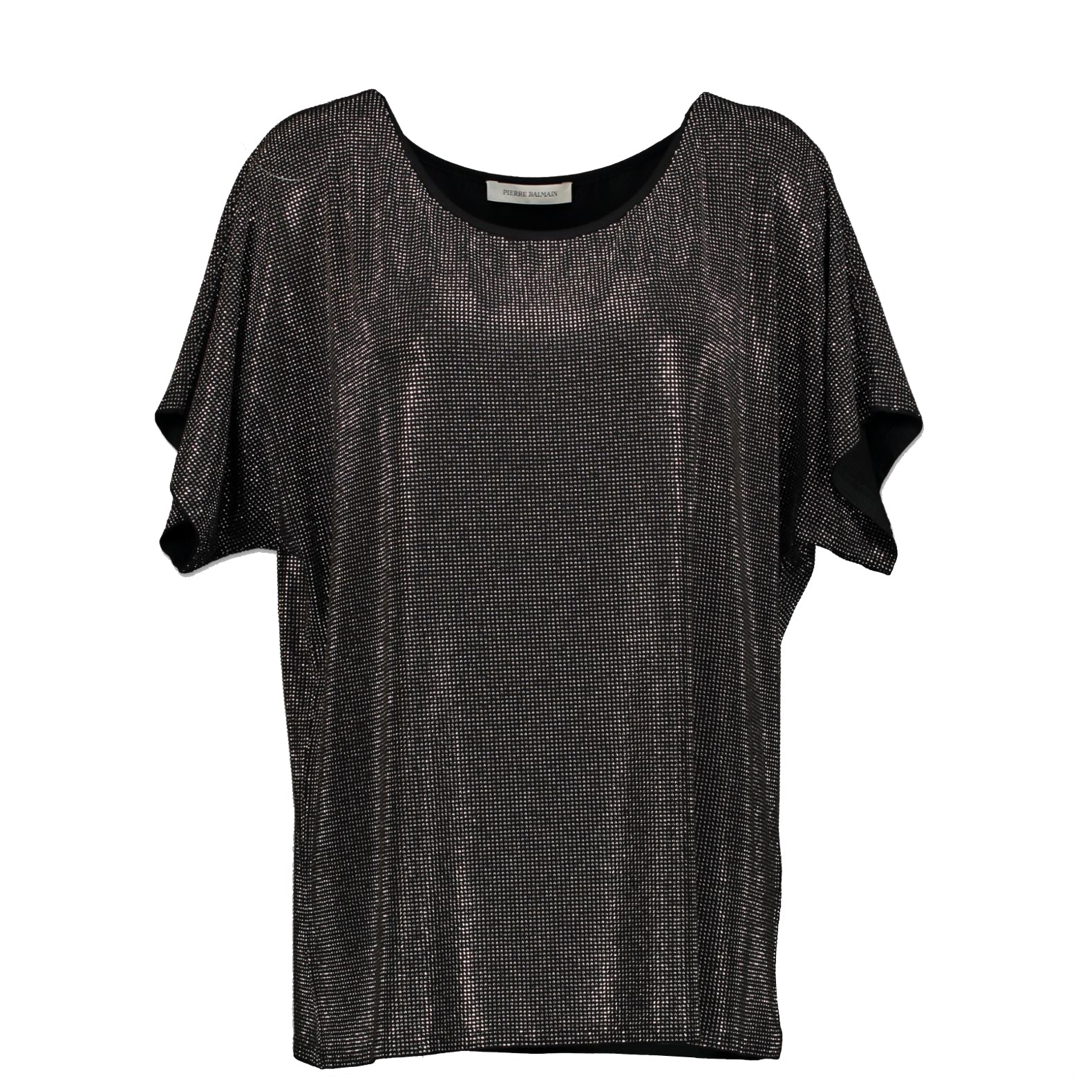 Pierre Balmain Black Metallic Stud T-Shirt for sale at Labellov secondhand luxury