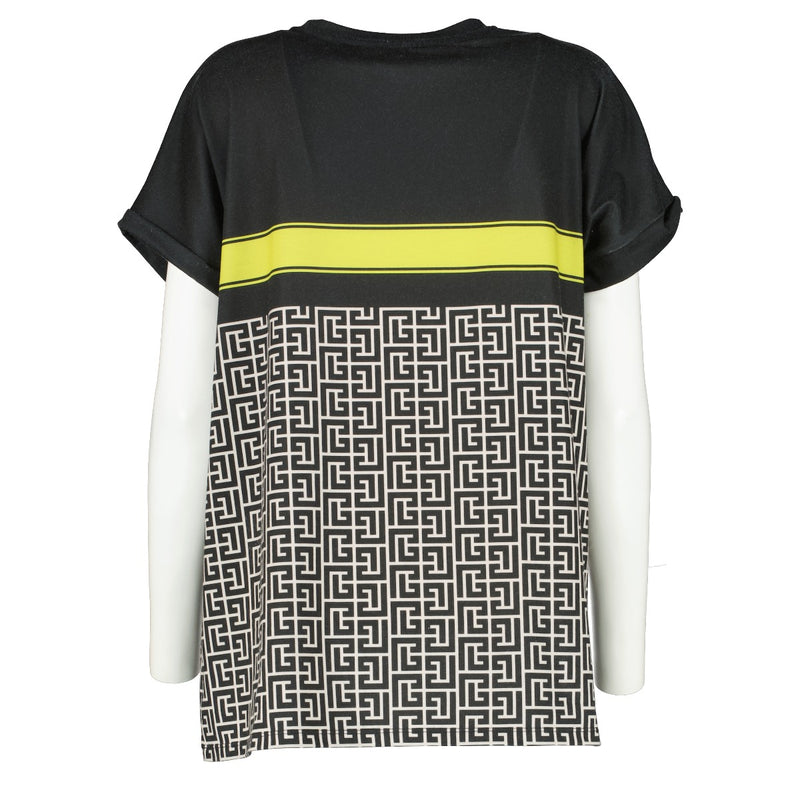 Balmain Black Monogram T-shirt - size L