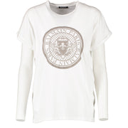Balmain White Coin Flock T-shirt