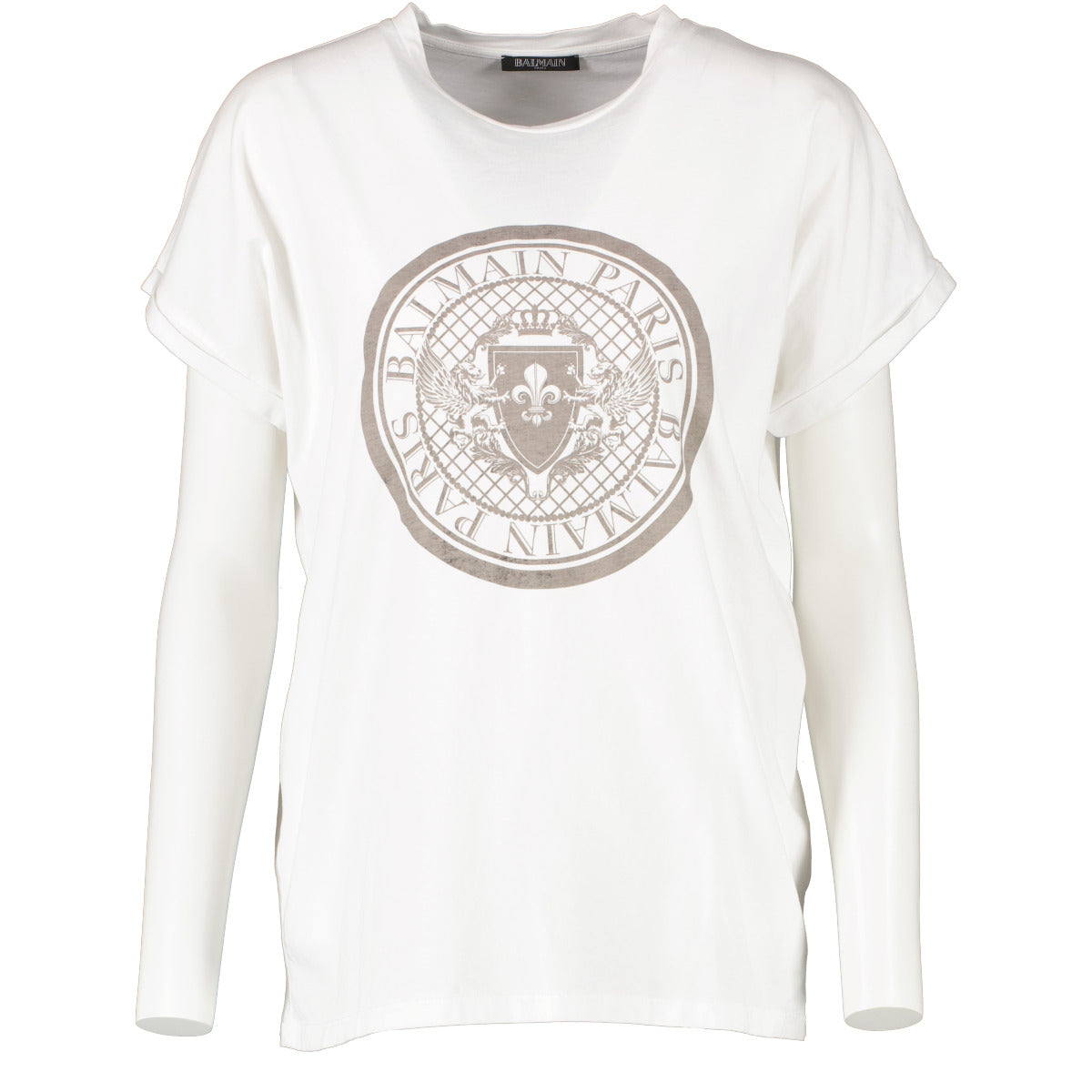 Balmain White Coin Flock T-shirt