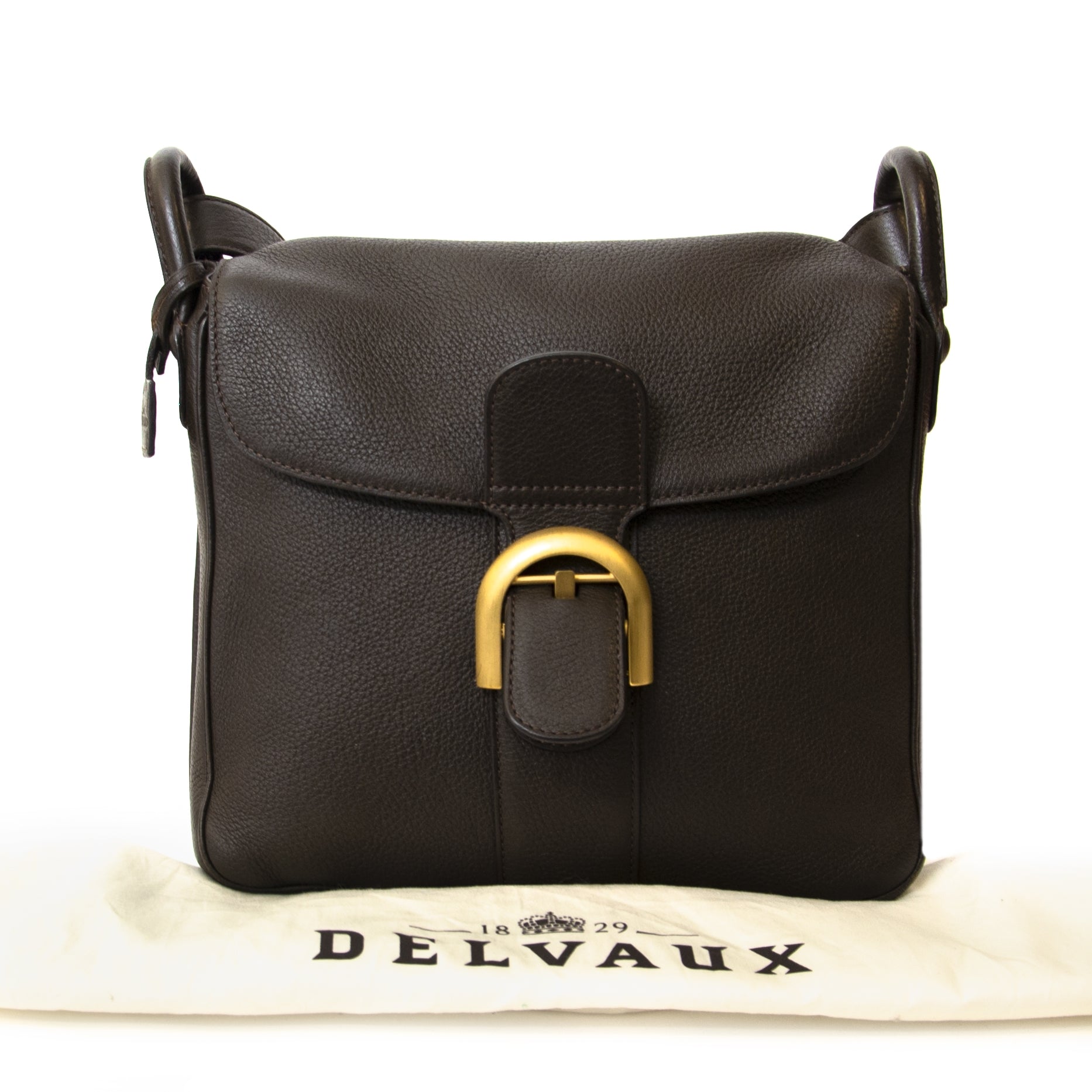 Delvaux Brillant Baudrier Brown Leather Bag