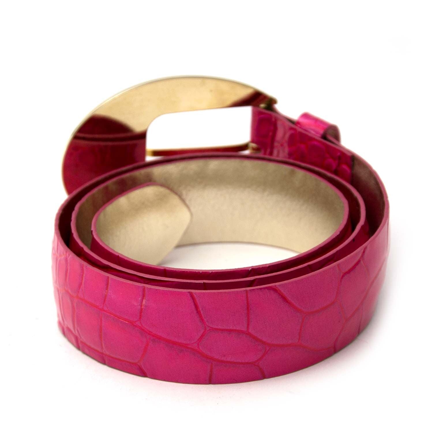 Tweedehands Croco lederen riem van versace