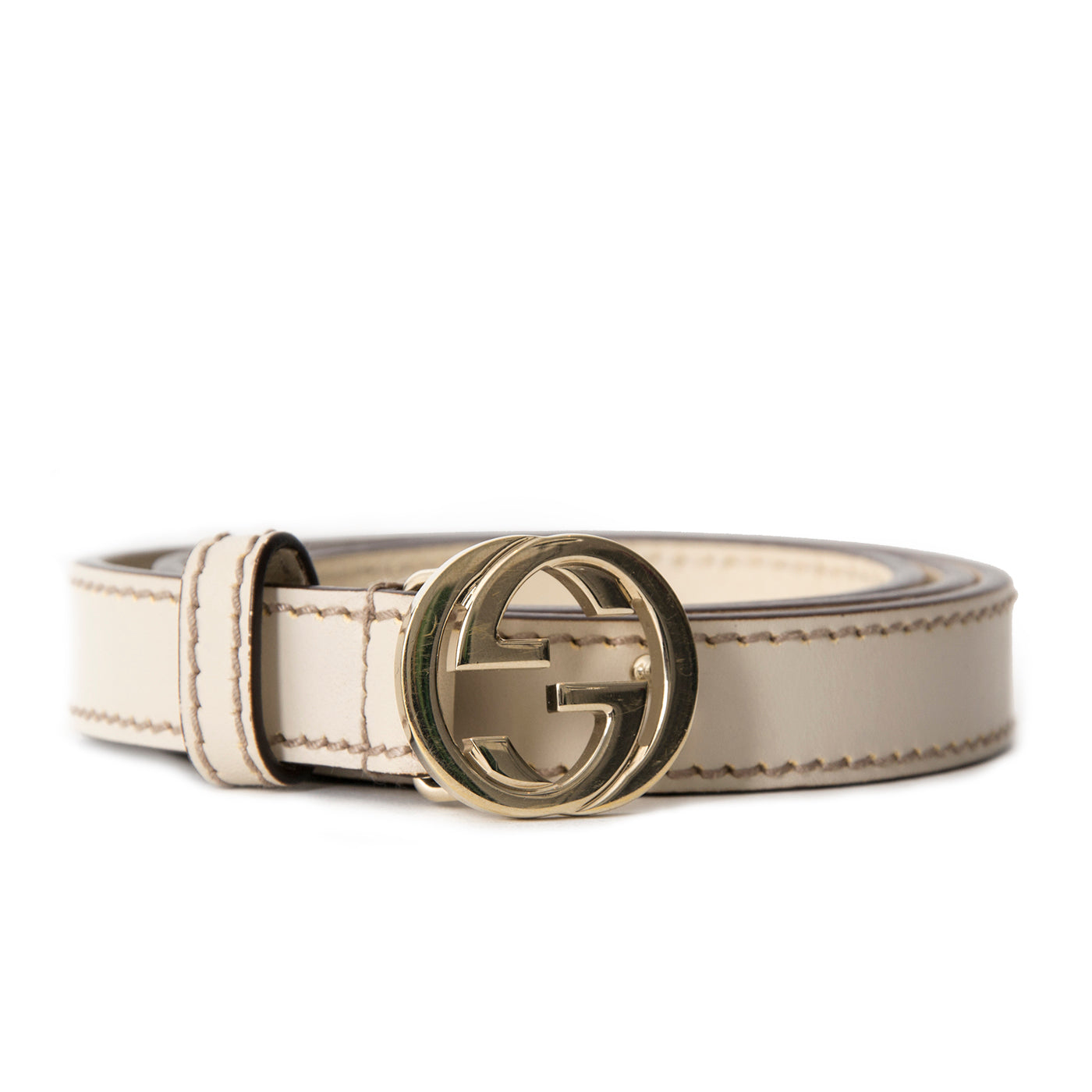 Shop safe online at the best price Gucci cream Belt like new