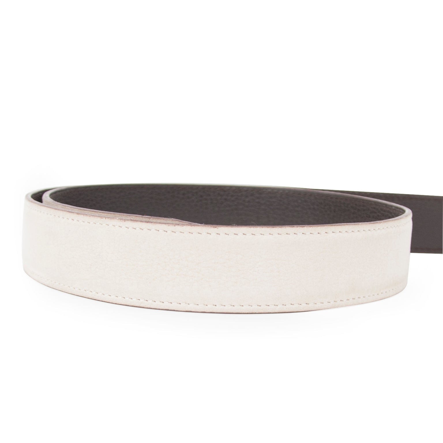 Hermès Omkeerbare Bruin Gebroken Wit Riem