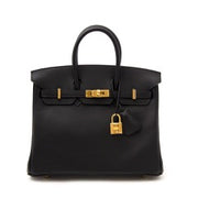 rare mini Hermes Birkin 25cm swift black gold hardware
