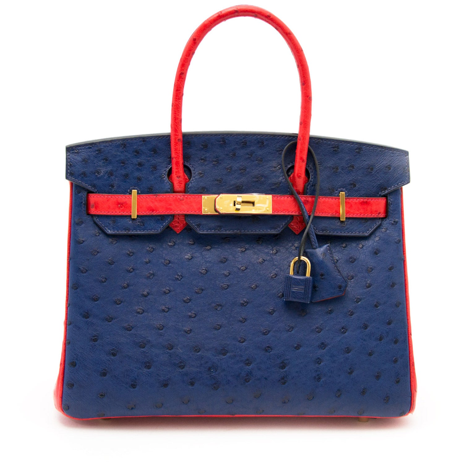 shop safe online rare Rare Brand New Hermes Birkin 30 Ostrich Rouge Exotique And Blue Sapphire