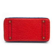 acheter en ligne comme neuf sac a main site en ligne 100% authentic pour le meilleur prix Hermès Birkin 30 autruche Rouge Exotique And Blue Sapphire
