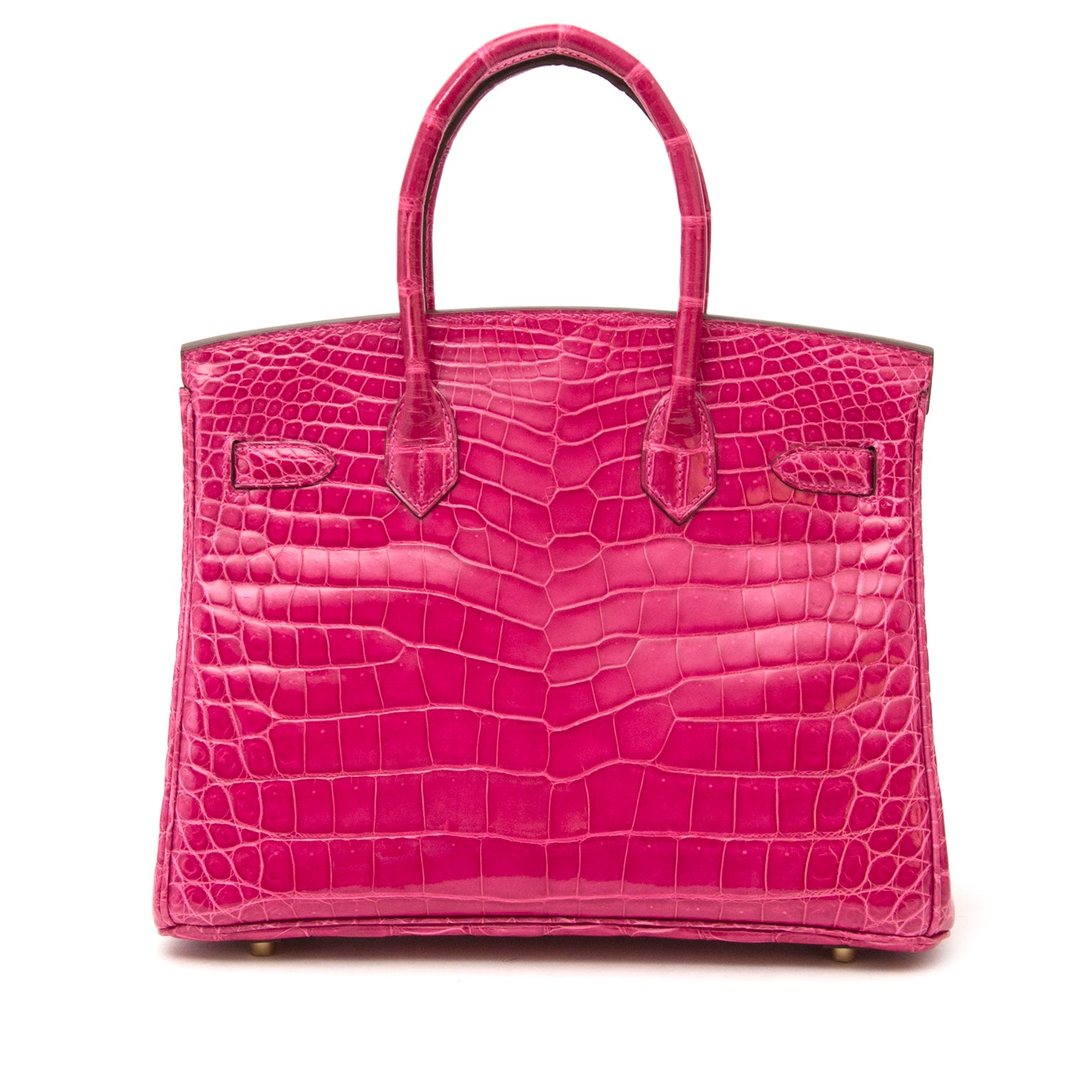 The most coveted bag in the world, Hermès Birkin 30 Rose Scheherazade Croco Lisse GHW, now for sale online at Labellov
