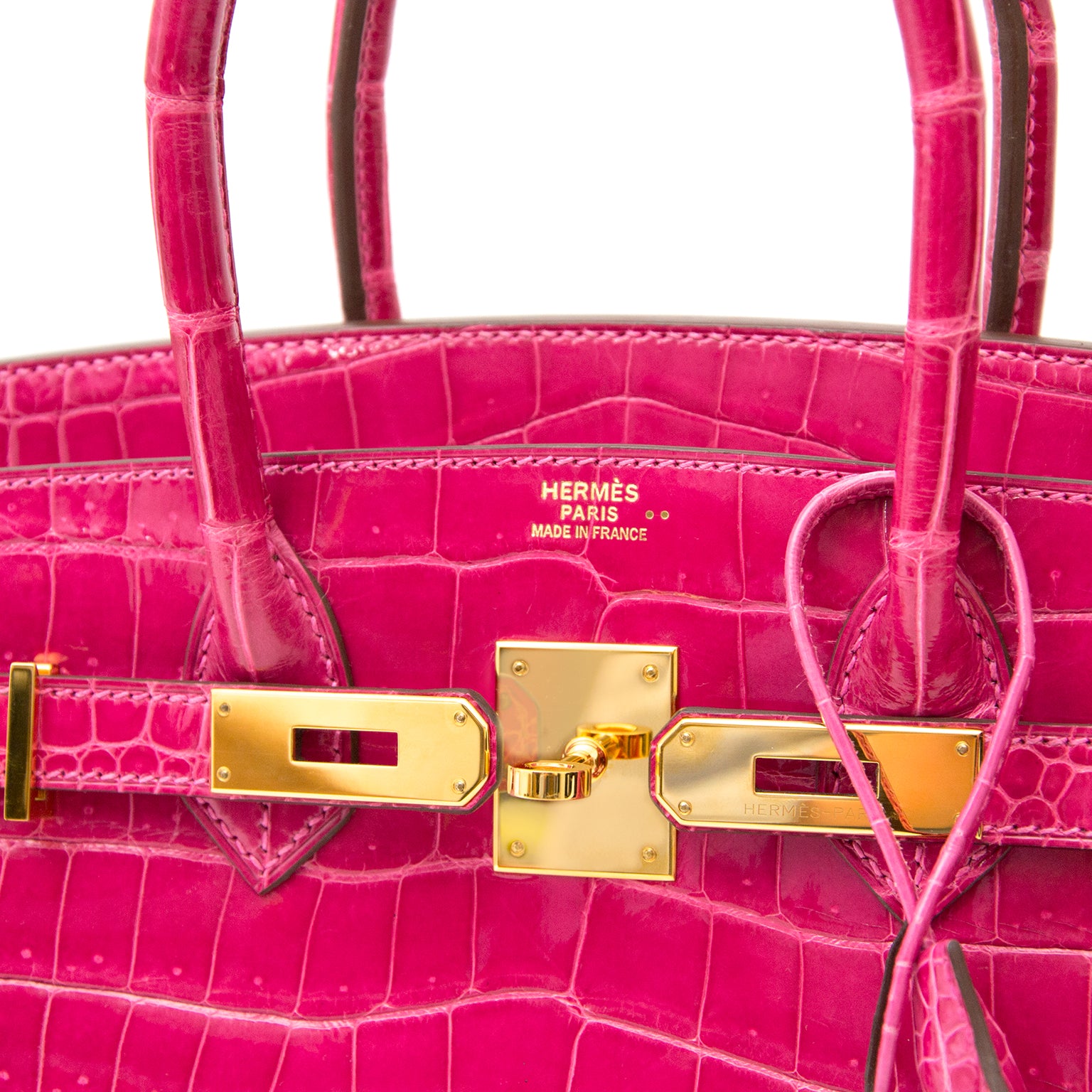 Acheter secur en ligne votre sac a mains en cuir croco lisse d'Hermès pour le meilleur prix chez Labellov à