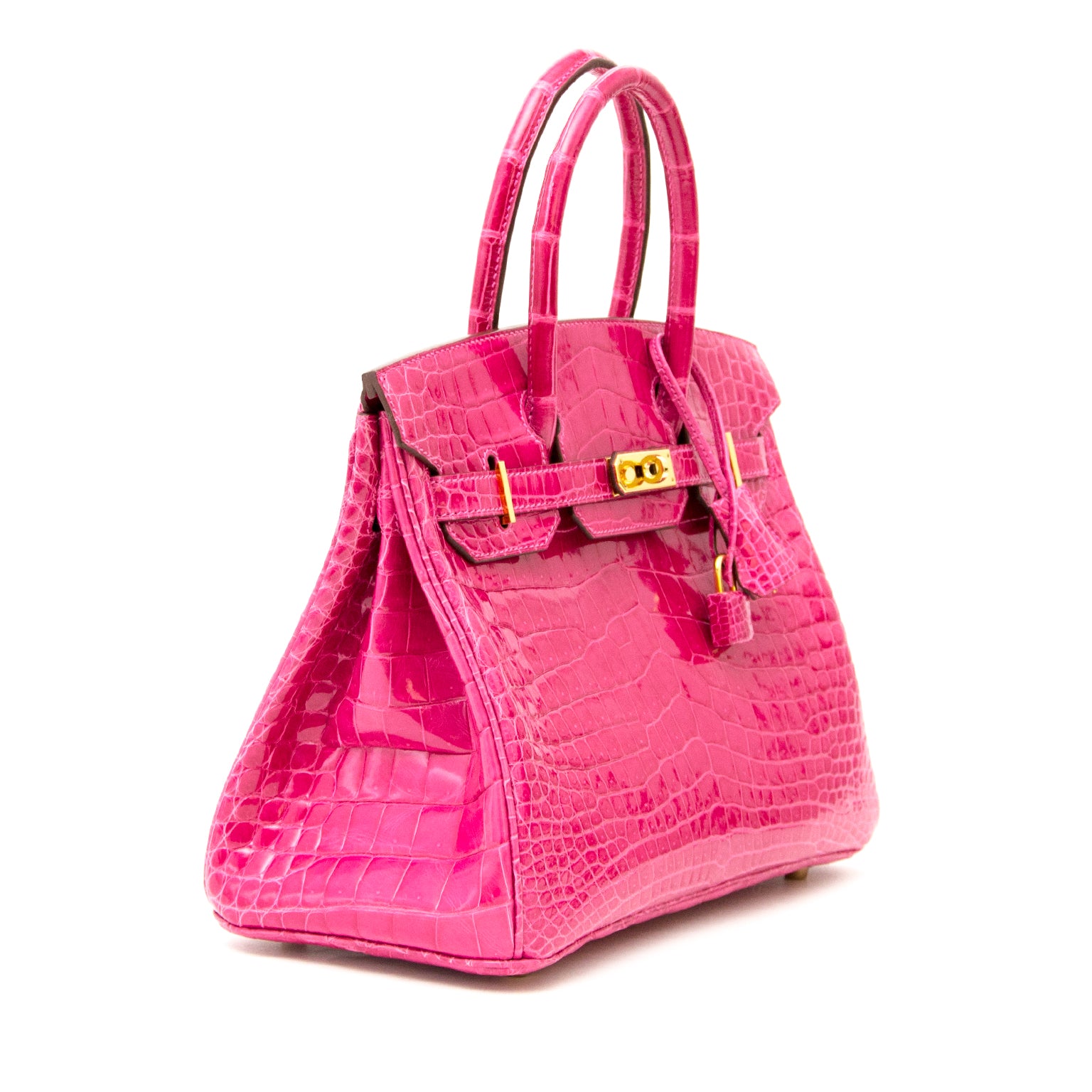 Skip the waiting list and get your hands on this extremely rare Hermès Birkin 30 Rose Scheherazade Croco Lisse GHW