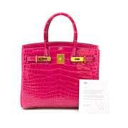 Are you looking for a Hermès Birkin 30 Rose Scheherazade Croco Lisse GHW? Skip the waiting list.