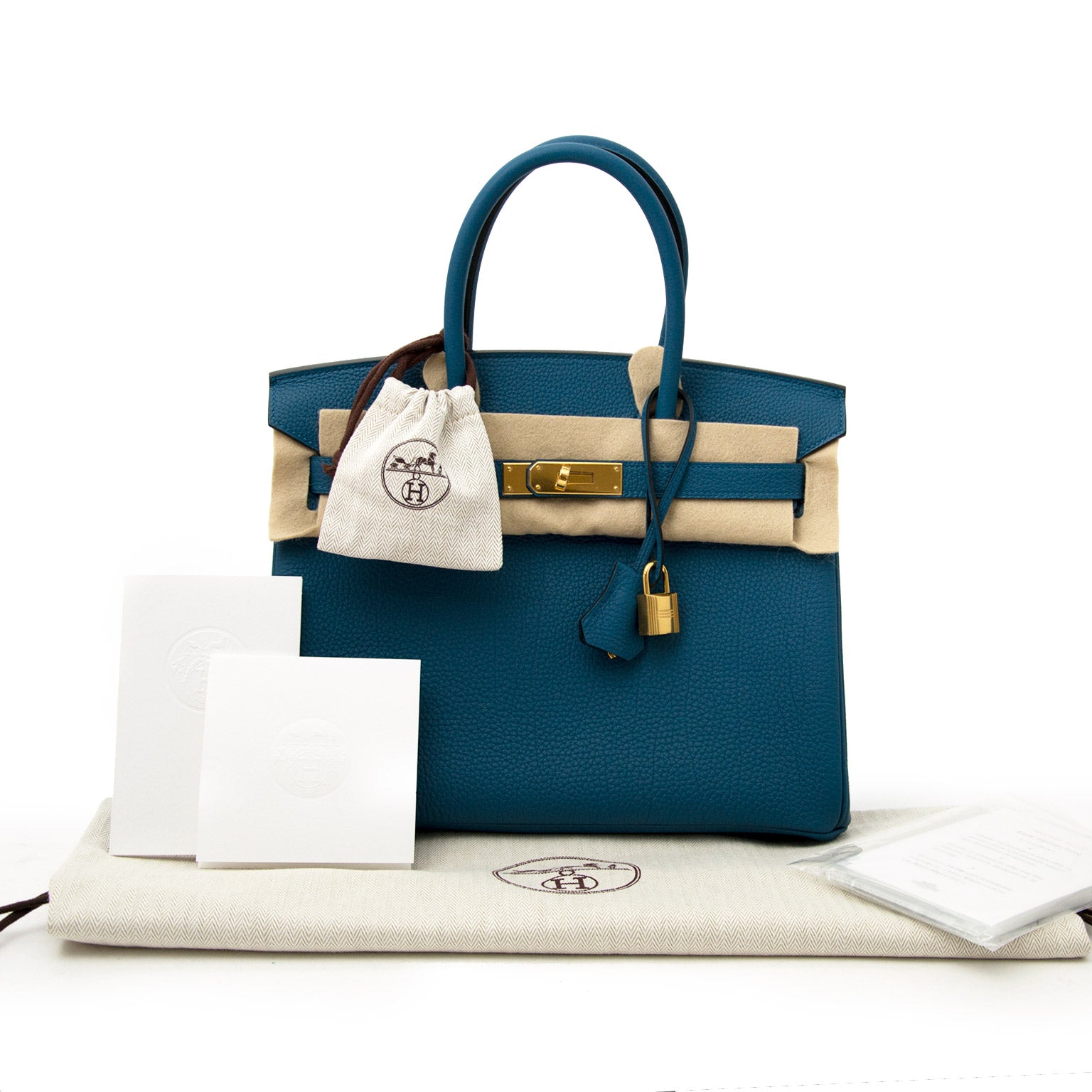Koop en verkoop online uw designer handtassen op labellov.com tegen de beste prijs Hermes Birkin 30 togo cobalt