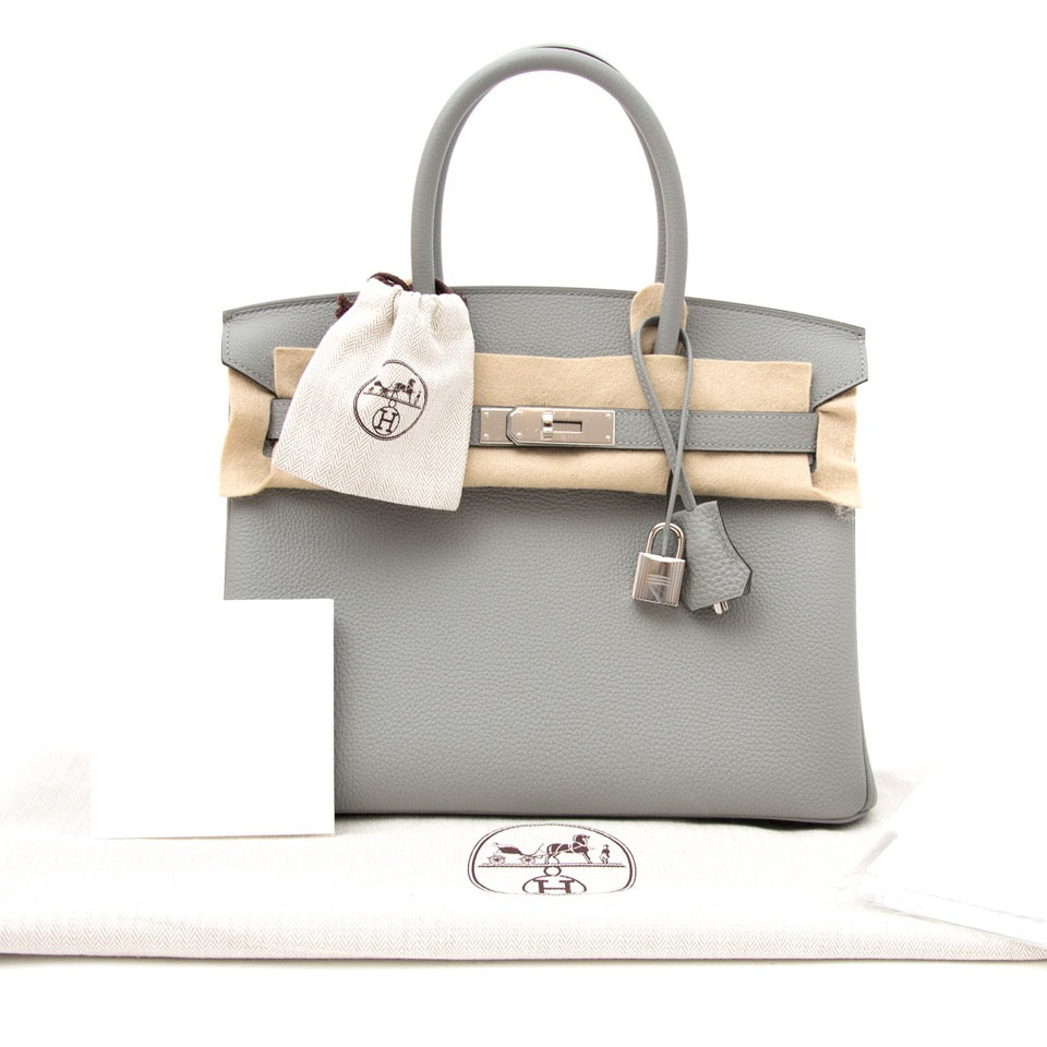 Hermès Birkin 30 Togo Gris Mouette PHW