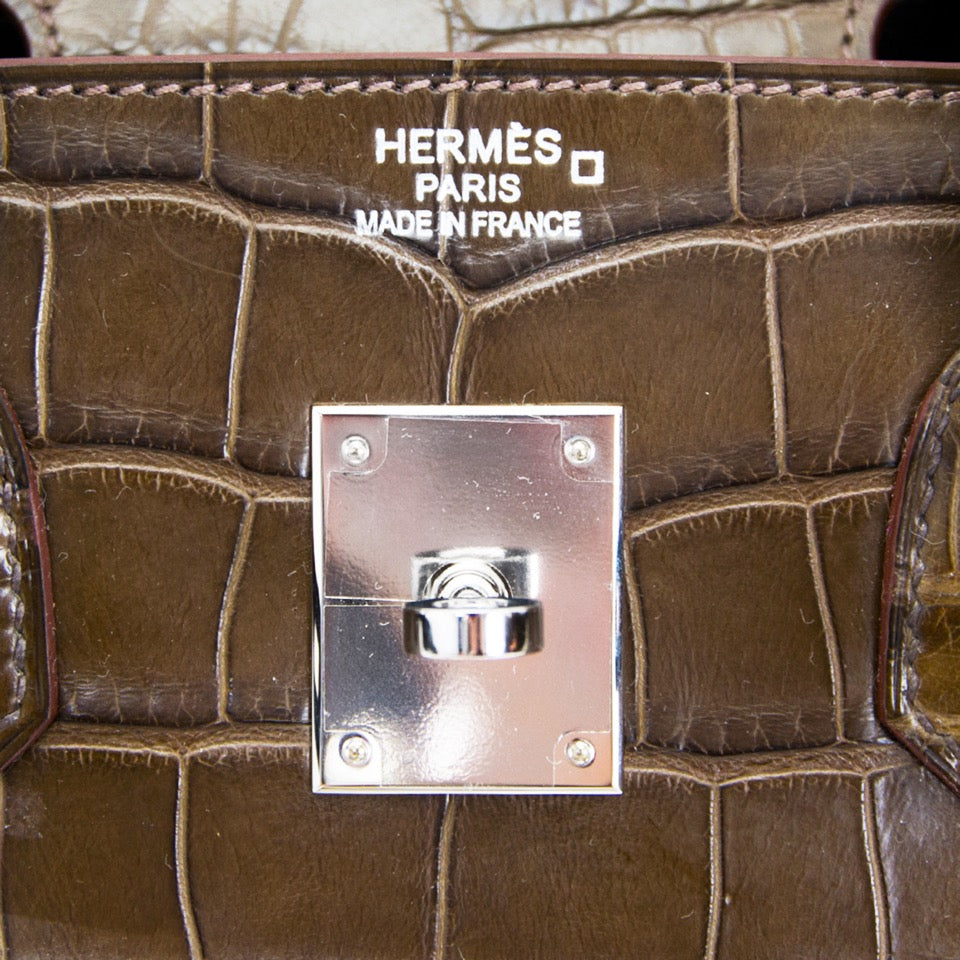 neuf sac a main 100% authentic luxury anvers , belgique Hermes Birkin 35 Alligator Crocodile Matte Gris Elephant