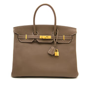 skip the waiting list brand new authentic Hermès Birkin 35 Etoupe Taurillon GHW worldwide shipping