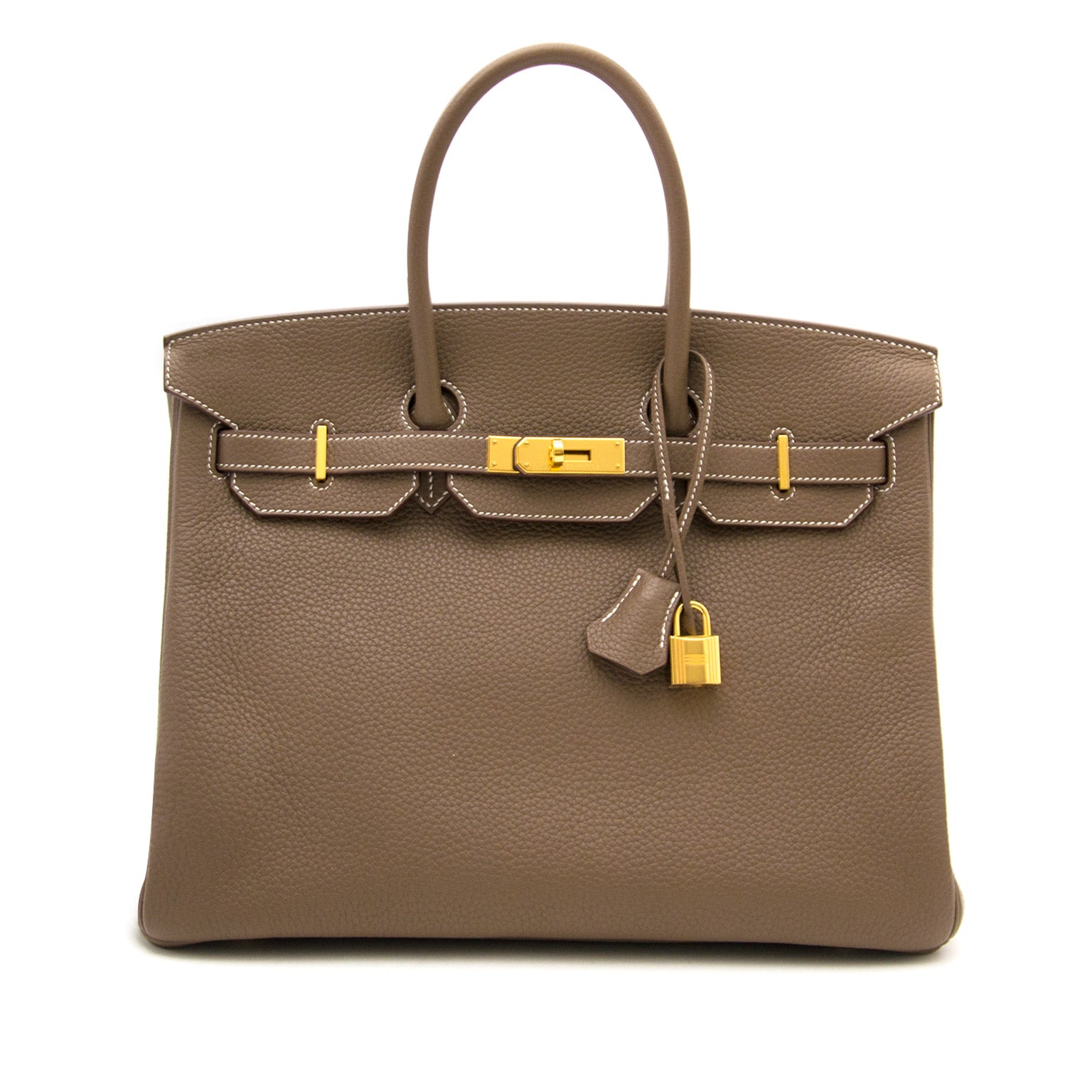 skip the waiting list brand new authentic Hermès Birkin 35 Etoupe Taurillon GHW worldwide shipping