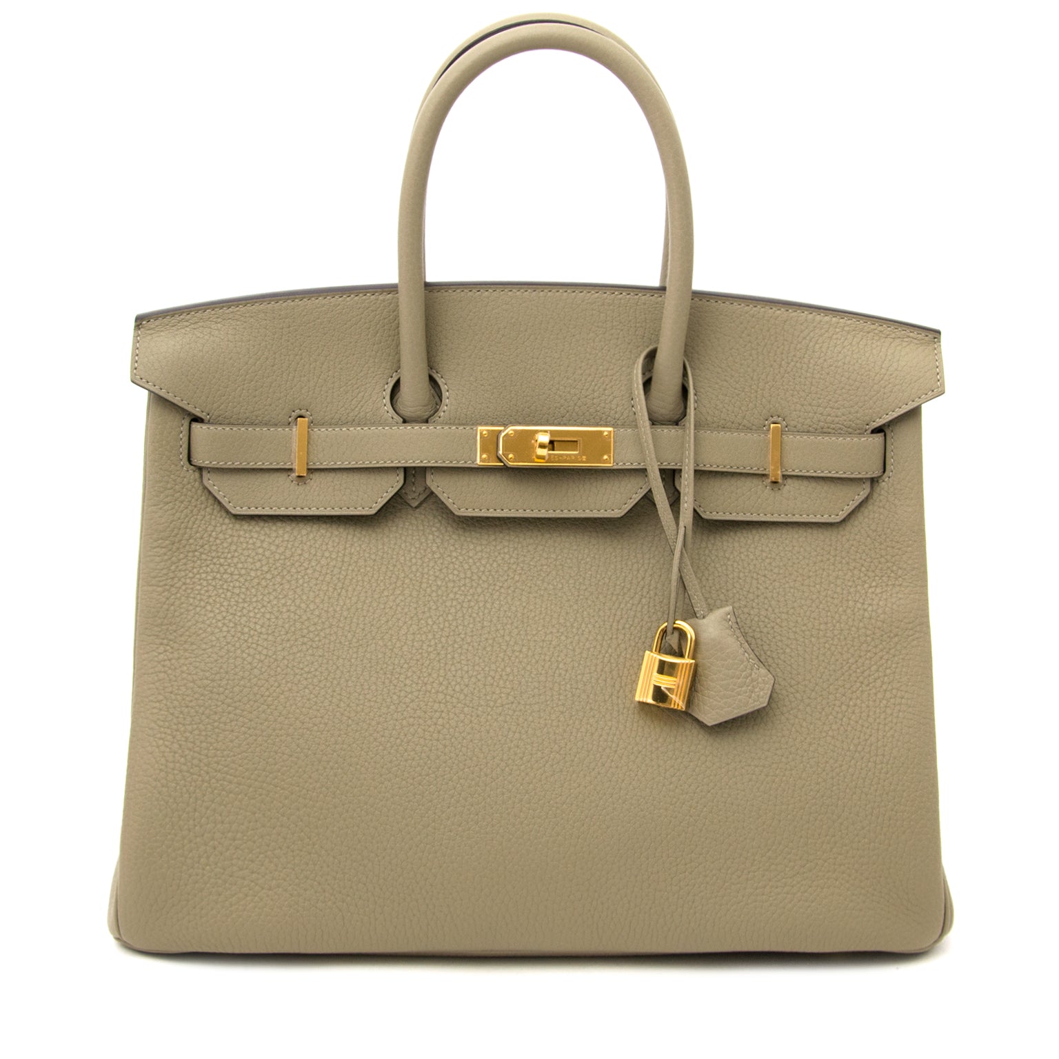 Hermès Birkin 35 Taurillon clemence sauge now online at labellov.com 100% authentic