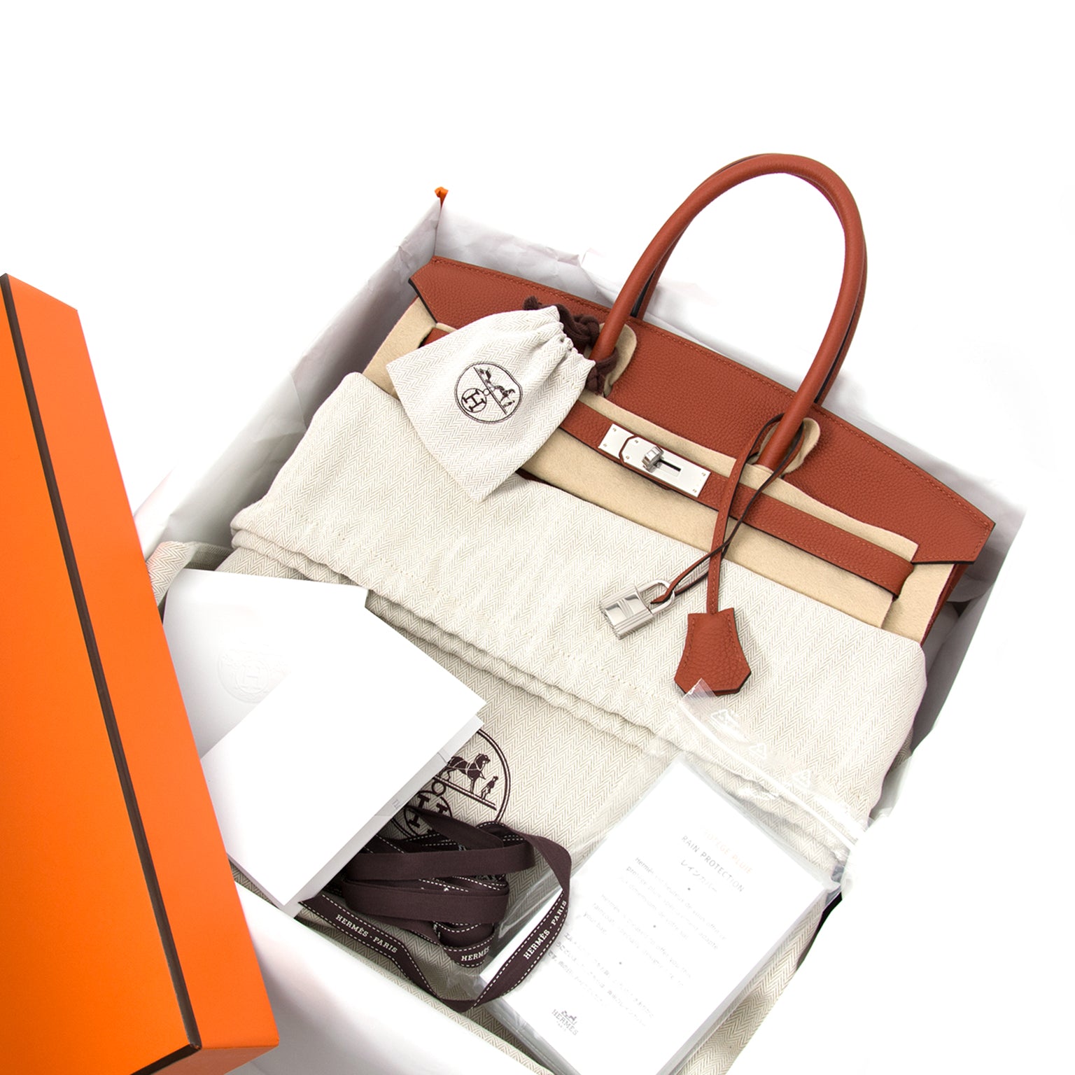 koop veilig online bij labellov.com hermes birkin 35 togo cuivre phw nu te koop. 100% authentiek