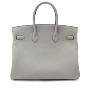 koop veilig online aan de beste prijs Brand New Hermes Birkin 35cm Bicolor Gris Mouette Togo And Blue Agathe
