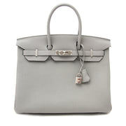 skip the waitinglist koop veilig online aan de beste prijs Brand New Hermes Birkin 35cm Bicolor Gris Mouette Togo And Blue Agathe