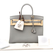koop veilig online aan de beste prijs Brand New Hermes Birkin 35cm Bicolor Gris Mouette Togo And Blue Agathe