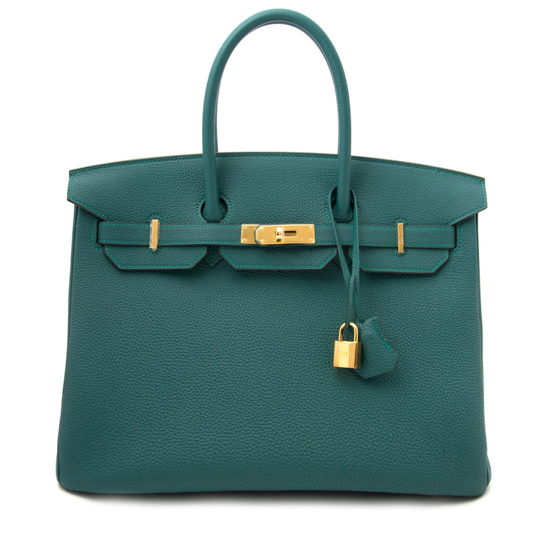 *Never Used*  Hermès Birkin 35cm Togo Malachite GHW