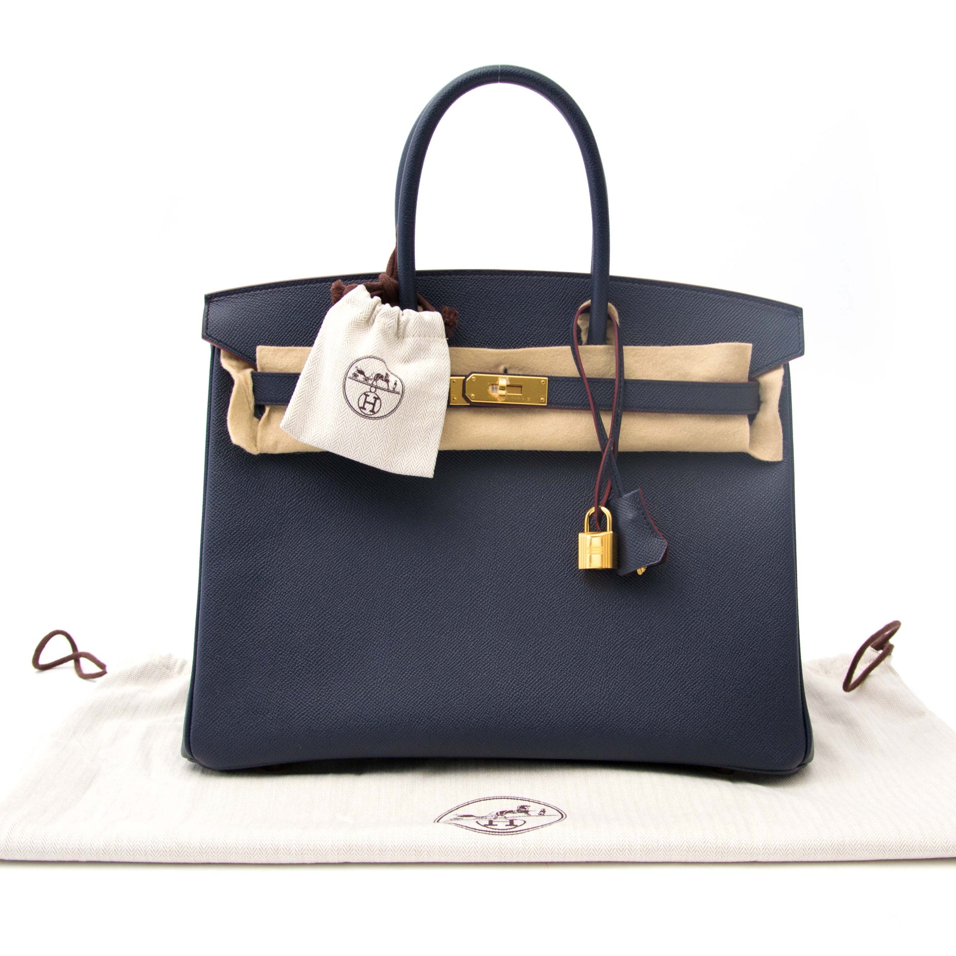 shop safe online secondhand Never Used Hermes Birkin Blue Indigo Contour Rouge H