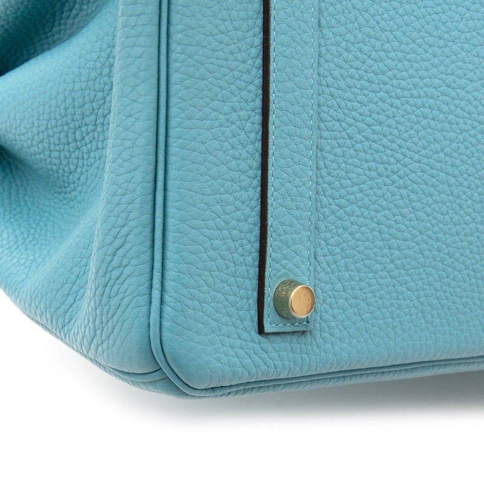 Een Hermes Birkin 35 Bleu Saint Cyr Torrion Clemence kopen zonder wachtlijst bij Labellov