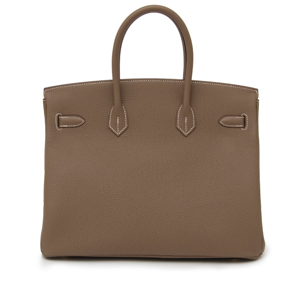 neuf sac a main Brand New Hermes Birkin 35 Togo Etoupe GHW site en ligne labellov.com
