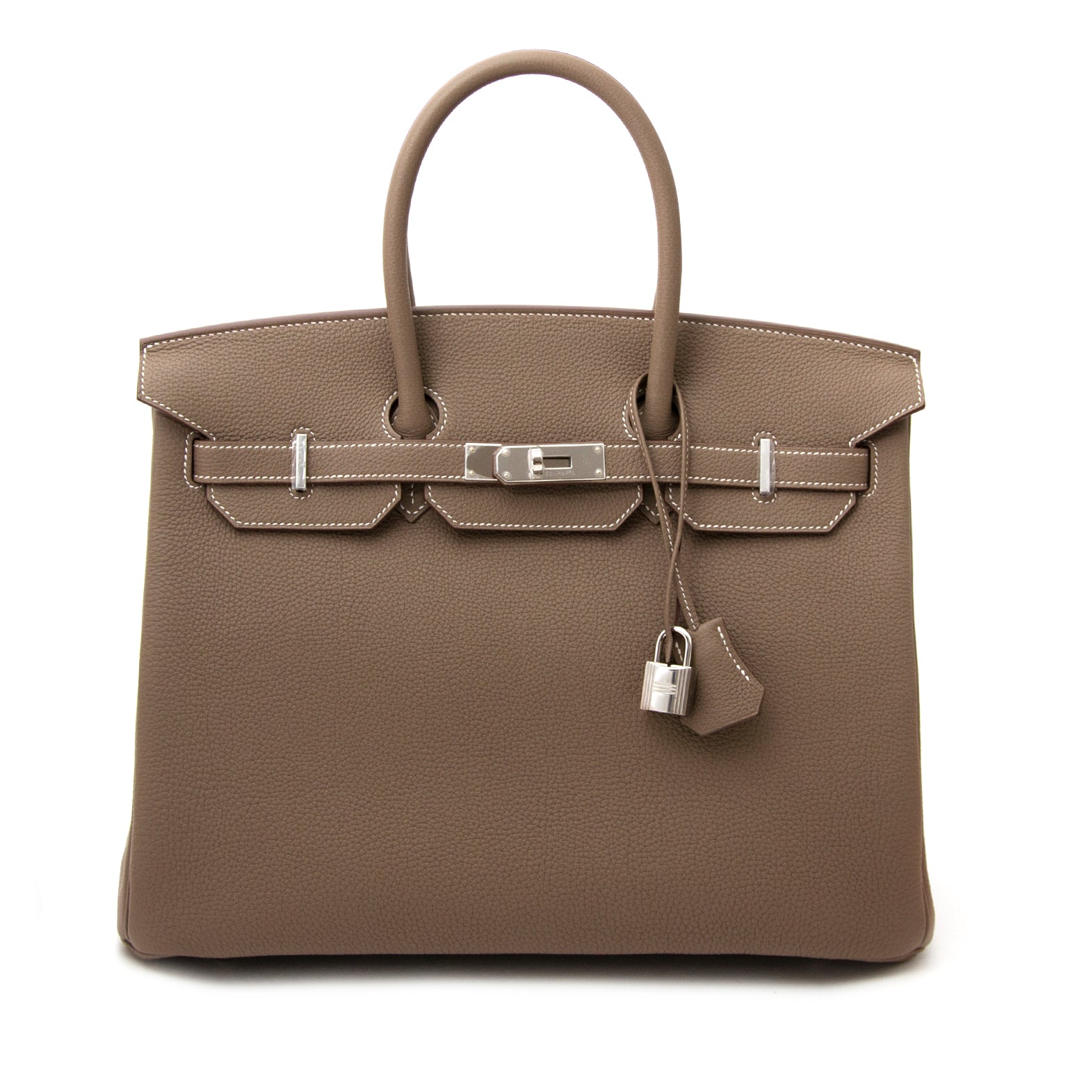 koop veilig online aan de beste BRAND NEW Hermes Birkin 35 etoupe PHW togo