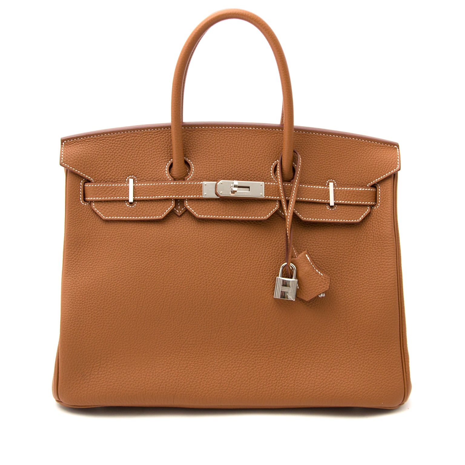 acheter en ligne pour le meilleur prix sac a main As New Hermes Birkin 35 Veau Togo Gold PHW avec facture
