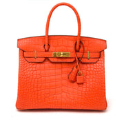 Brand new Hermes Birkin in Alligator Orange Poppy 30 for sale with worldwide shipping