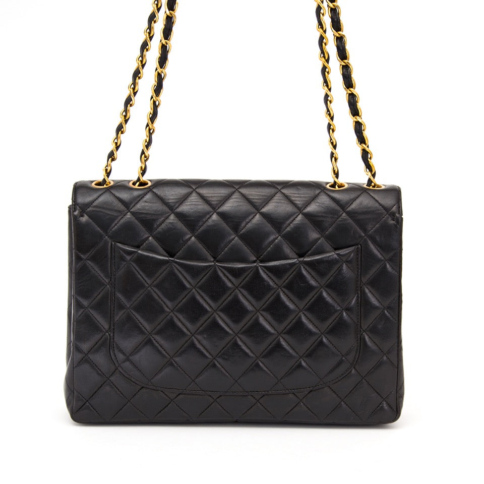 worldwide shipping real real Chanel Vintage Classic Flap Bag Black best price webshop labellov.com