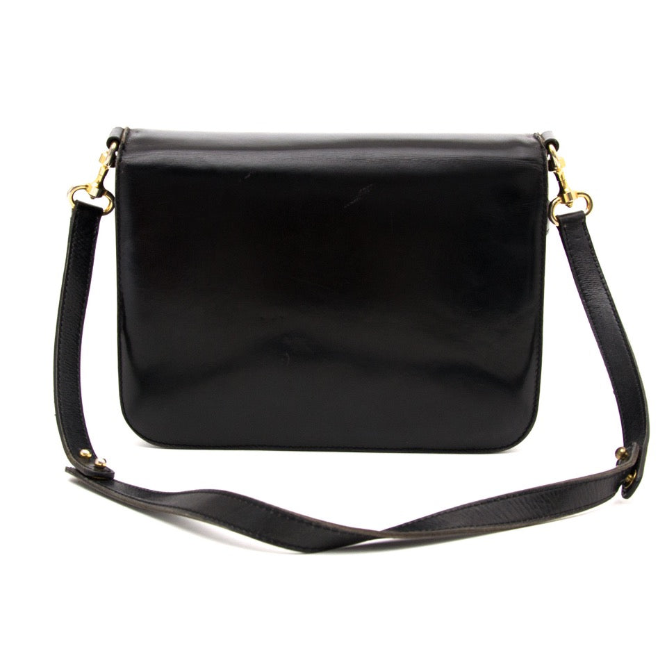 koop veilig online aan de beste prijs Delvaux Black Leather Shoulderbag