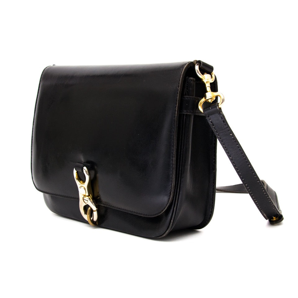 koop veilig online aan de beste prijs Delvaux Black Leather Shoulderbag