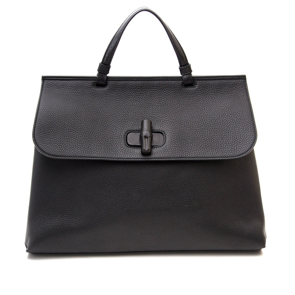 Gucci Bamboo Daily Leather Top Handle Bag with worldwide shipping and next-day delivery