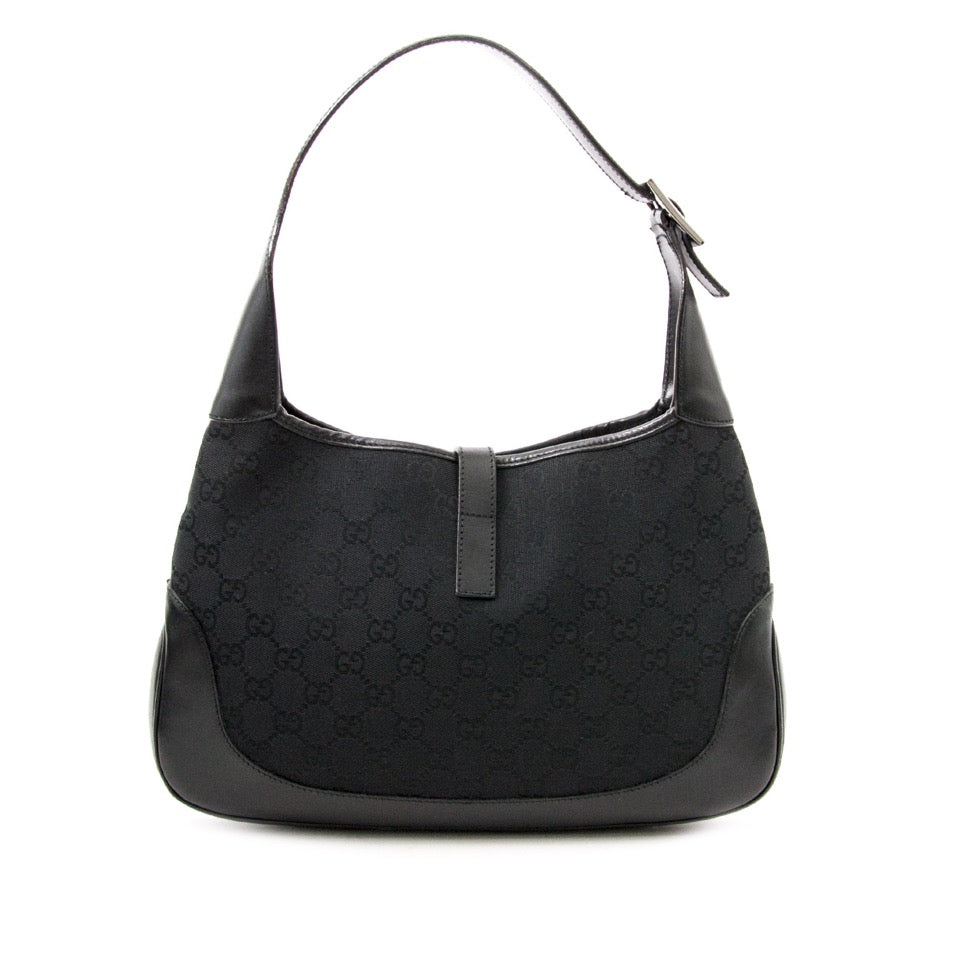 koop online aan de beste prijs jou tweedehands Gucci Jackie Black Canvas aan de beste prijs onlien webshop labellov.com