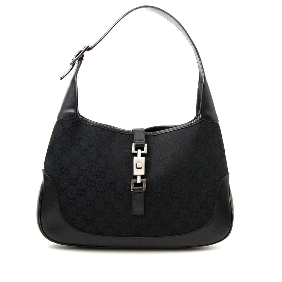 koop veilig online 100% authentiek Gucci Jackie Black Canvas aan de beste prijs