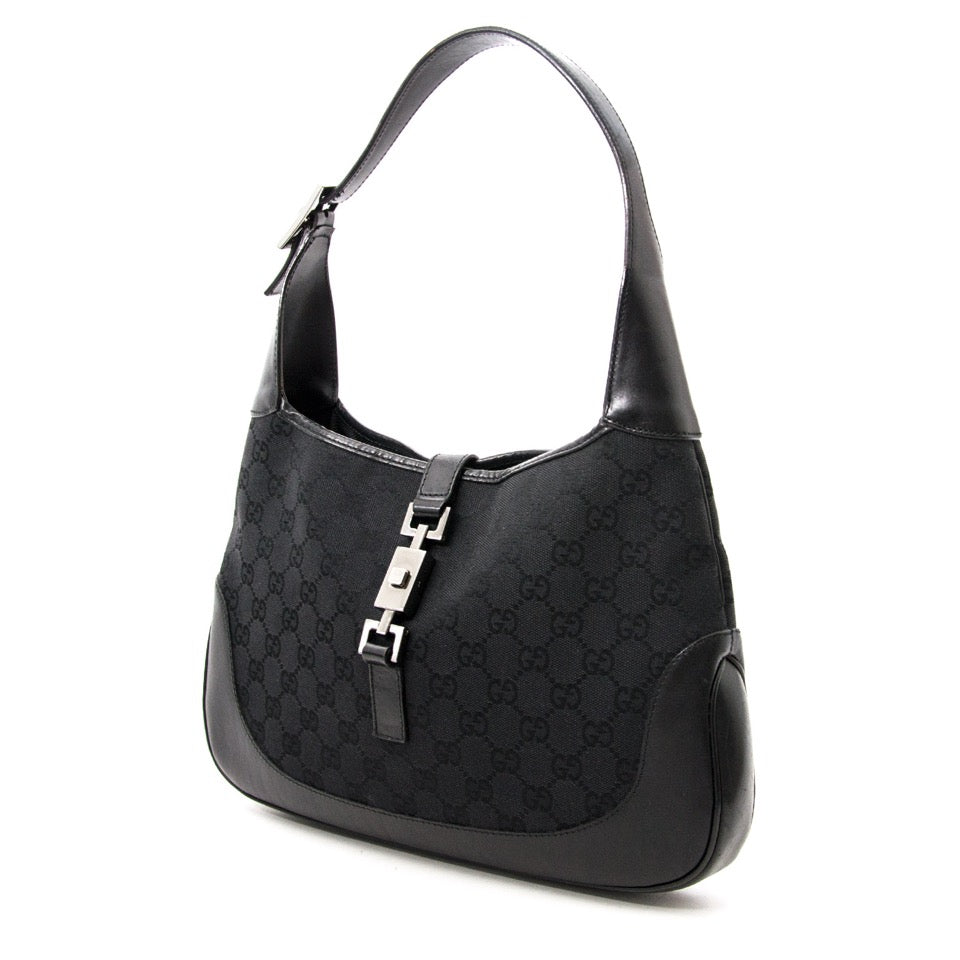 koop veilig online aan de beste prijs Gucci Jackie Black Canvas aan de beste prijs