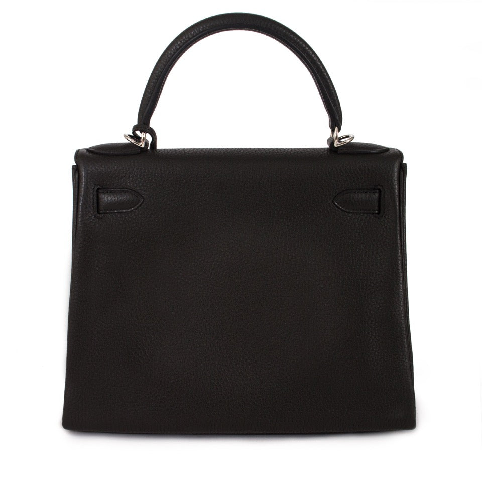 real real designer luxury Brand New Black Hermes Kelly Retourne 28 Clemence Taurillon at the best price