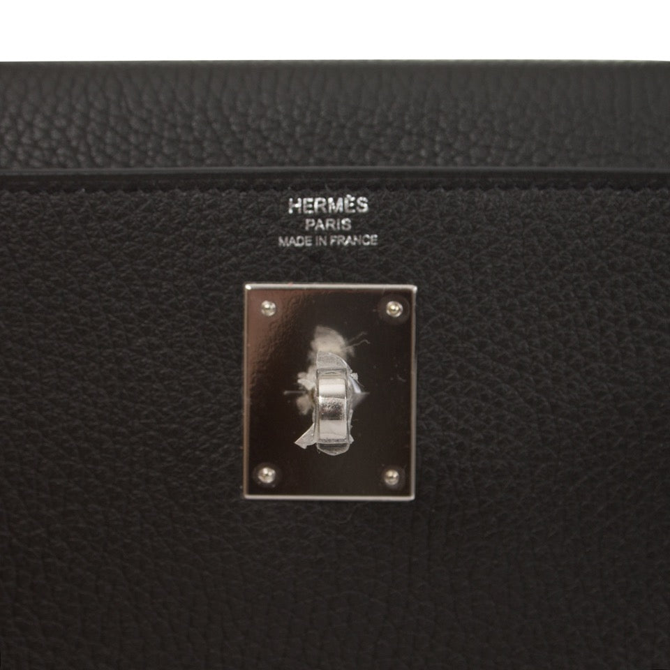 100% authentic luxury bags safe and secure shipping Brand New Black Hermes Kelly Retourne 28 Clemence Taurillon