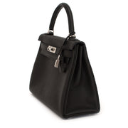 koop veilig online luxury handtas Brand New Black Hermes Kelly Retourne 28 Clemence Taurillon