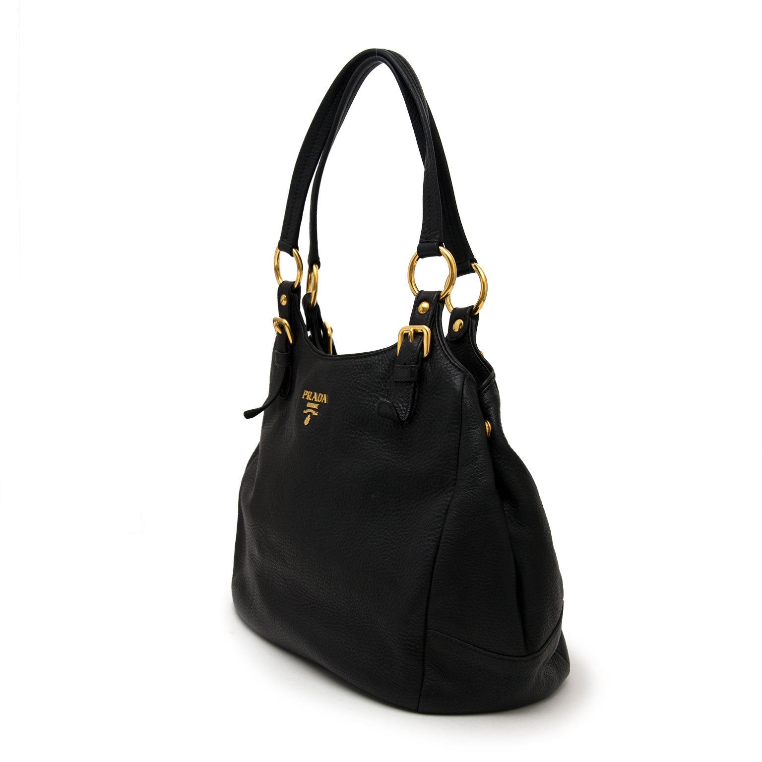 Buy Prada Black Shoulder Bag Leather and nylon at the right price at LabelLOV vintage webshop. Luxe, vintage, fashion. Safe and secure online shopping. Antwerp, Belgium.