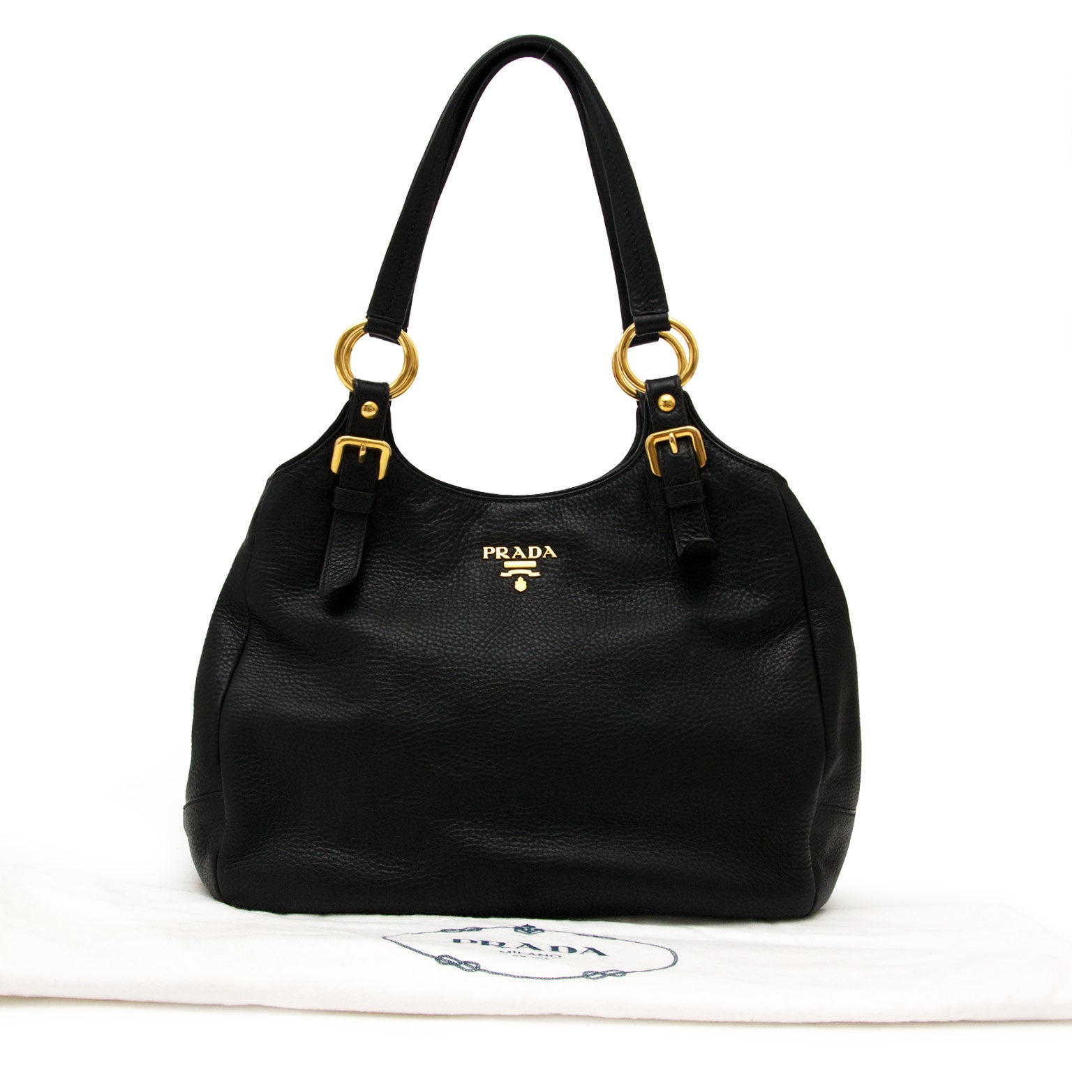 Buy Prada Black Shoulder Bag Leather and nylon at the right price at LabelLOV vintage webshop. Luxe, vintage, fashion. Safe and secure online shopping. Antwerp, Belgium.