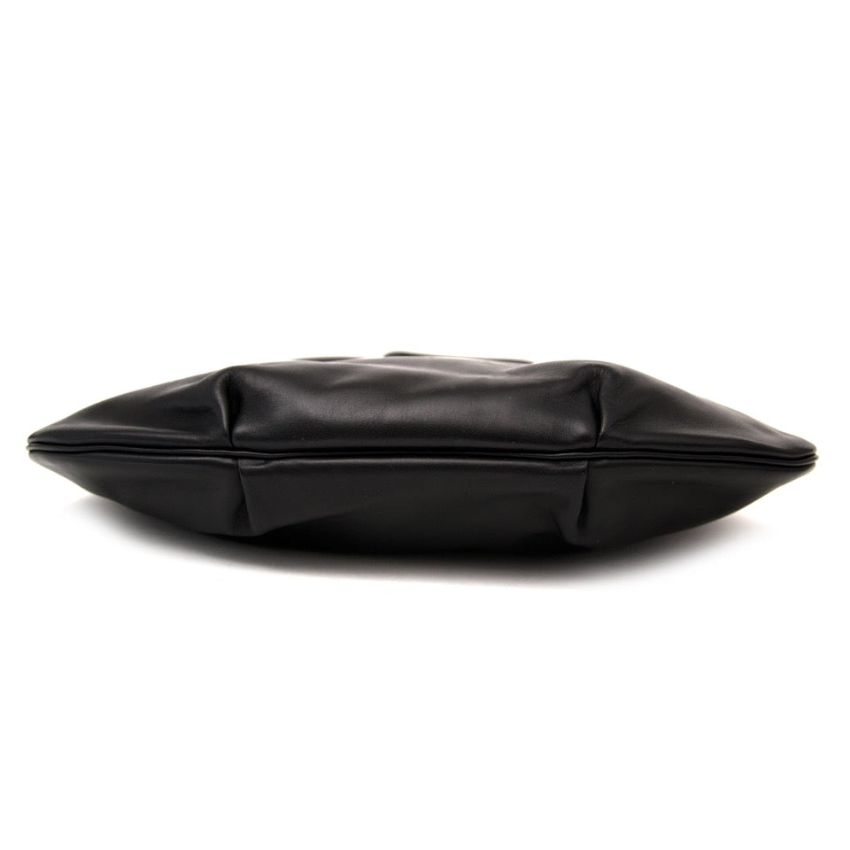 shop safe online your designer luxury Hermès Black Cacahuete Plum Leather Oval Shoulder Bag worldwide shipping