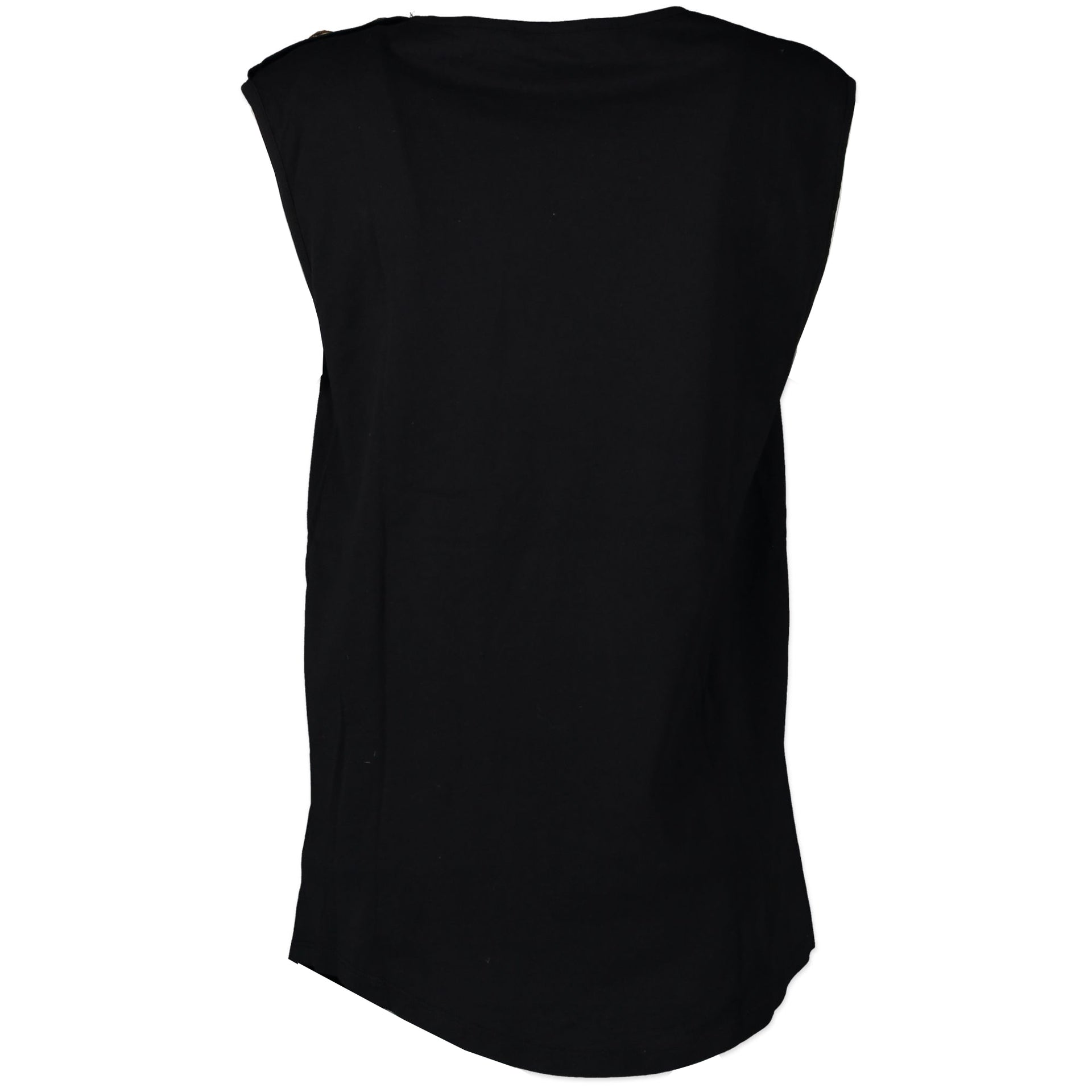 Balmain Black Sleeveless Gold Logo Shirt kopen en verkopen aan de beste prijs bij Labellov