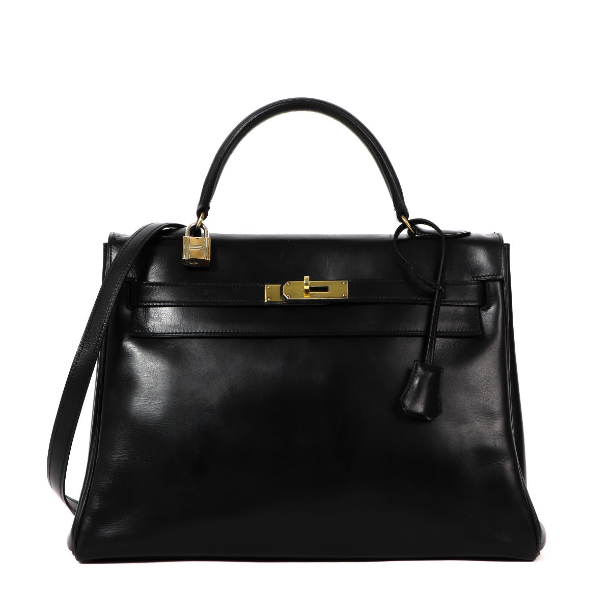 Hermès Vintage Kelly 32 Black Box GHW